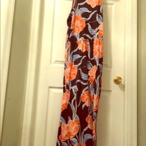 Navy maxi dress with floral print